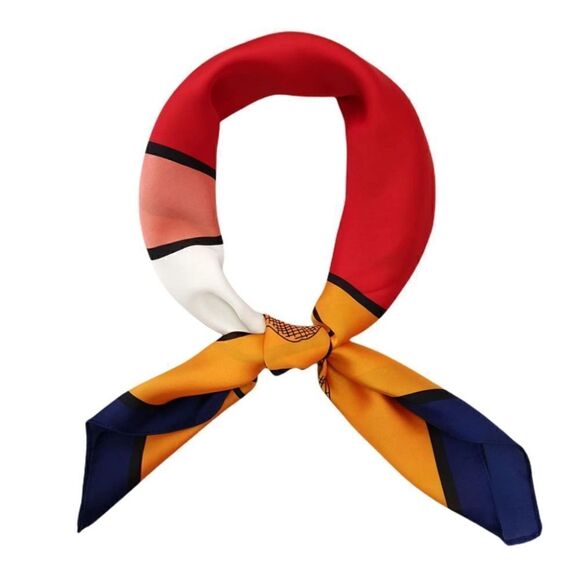 Floral Color Block Silky Scarf - Picture 1 of 5